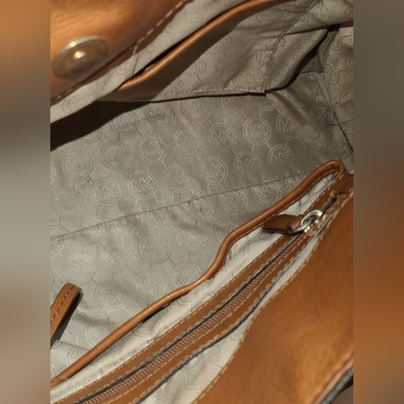 Michael Kors Hamilton Signature Monogram Jet Set Chain Shoulder Bag Brown REHAB - Picture 10 of 12